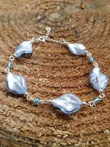 Blue Venetian glass and silver bracelet - Callibeau Jewellery