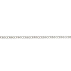 Silver, filed curb chain, 18"/45cm with adjuster at 16", gauge 1.2mm, 1.87g - Callibeau Jewellery