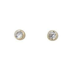 Load image into Gallery viewer, 9ct yellow gold, cubic zirconia stud earrings - Callibeau Jewellery
