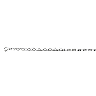 Silver, oval, angle filed belcher chain, 18