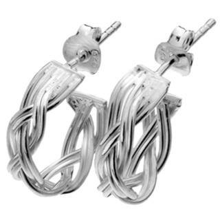 Silver entwined hoop earrings - Callibeau Jewellery