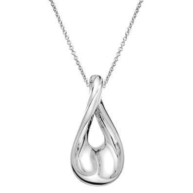 Silver pear drop pendant on 45cm silver chain - 11.34g - Callibeau Jewellery