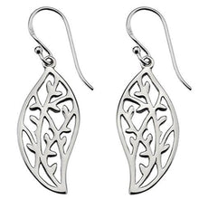 Load image into Gallery viewer, Silver twig design drop earrings - Callibeau Jewellery
