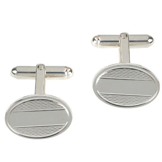 Silver oval cufflinks - 11.1g - Callibeau Jewellery