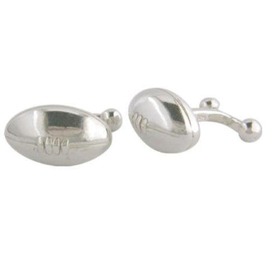 Silver rugby ball cufflinks - 11.1g - Callibeau Jewellery