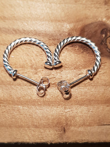 Silver, Heritage Collection, twisted small hoop earrings - Callibeau Jewellery