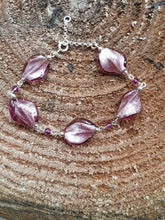 Load image into Gallery viewer, Purple Venetian glass silver bracelet - Callibeau Jewellery
