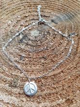 Load image into Gallery viewer, Stainless steel fashion peace symbol anklet - approx 9.5&quot; - Callibeau Jewellery
