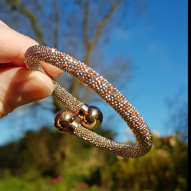 Herspirit flexible rose gold coloured and stainless steel bangle - Callibeau Jewellery