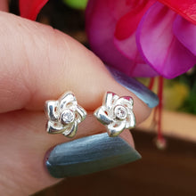 Load image into Gallery viewer, Silver star earrings set with cubic zirconia - Callibeau Jewellery
