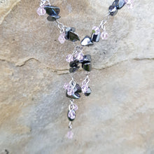 Load image into Gallery viewer, Hematite with pink beads 16&quot; extendable to 18&quot; necklace - Callibeau Jewellery
