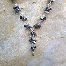 Load image into Gallery viewer, Hematite set. Hematite necklace with black beads, 16&quot; extendable to 18&quot;. Hematite bracelet with black beads. Hematite earrings with black beads - Callibeau Jewellery
