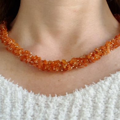 LIMITED EDITION: Chunky Carnelian chip necklace - 18