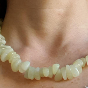 LIMITED EDITION: Chunky New Jade chip necklace, 18"/45cm - Callibeau Jewellery