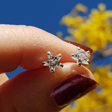 Load image into Gallery viewer, Silver star, cubic zirconia star stud earrings - Callibeau Jewellery
