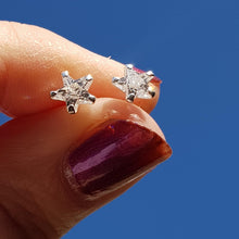 Load image into Gallery viewer, Silver star, cubic zirconia star stud earrings - Callibeau Jewellery
