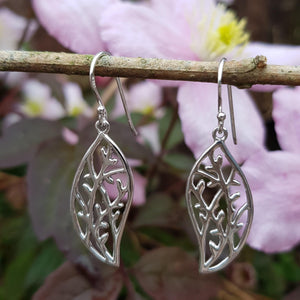Silver twig design drop earrings - Callibeau Jewellery