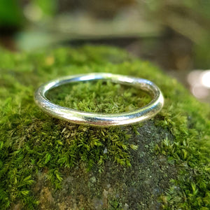 Silver plain round wire ring - Sizes available J, K, L, M, N, O, P - Callibeau Jewellery