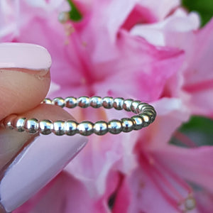 Silver, beaded ring in various sizes - Callibeau Jewellery