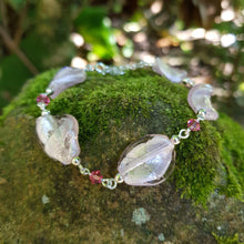 Load image into Gallery viewer, Pink Venetian glass and silver bracelet - Callibeau Jewellery
