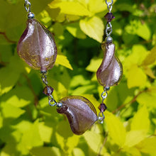 Load image into Gallery viewer, Purple Venetian glass silver bracelet - Callibeau Jewellery
