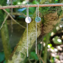 Load image into Gallery viewer, Silver threadable earrings with disc - Callibeau Jewellery
