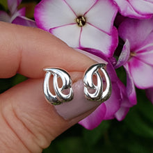 Load image into Gallery viewer, Silver entwined stud earrings - Callibeau Jewellery
