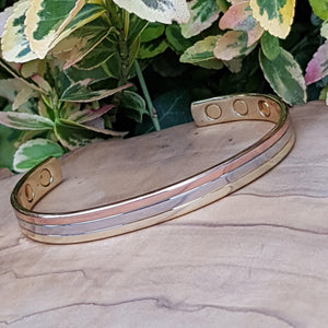 Stylish 3 tone magnetic bracelet - Callibeau Jewellery