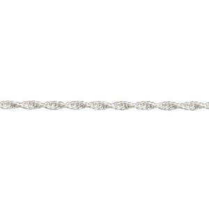 Silver, Prince of Wales rope chain, 18"/45cm, gauge 1.78mm, 2.28g - Callibeau Jewellery