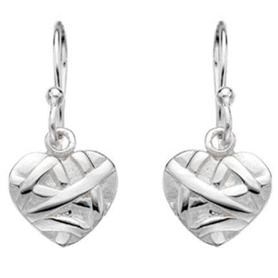 Silver heart drop earrings - Callibeau Jewellery