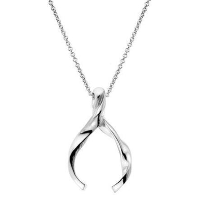 Silver wishbone pendant on 45cm silver chain - 8.54g - Callibeau Jewellery