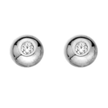 9ct white gold and cubic zirconia stud earrings - Callibeau Jewellery
