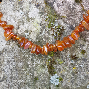 LIMITED EDITION: Rounded Carnelian Chip Necklace - 18"/45cm - Callibeau Jewellery