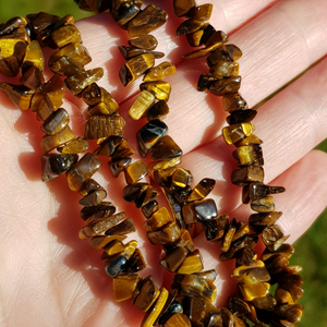 LIMITED EDITION: Tiger Eye chip necklace - 18"/45cm - Callibeau Jewellery