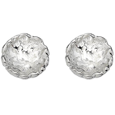 Silver outer dome matt and polished effect stud earrings - Callibeau Jewellery