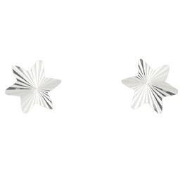 Silver diamond cut star earrings - Callibeau Jewellery