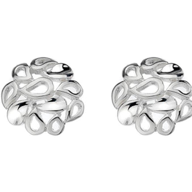 Silver, fused teardrop circle stud earrings - Callibeau Jewellery