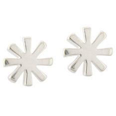 Silver designer snowflake stud earrings - Callibeau Jewellery