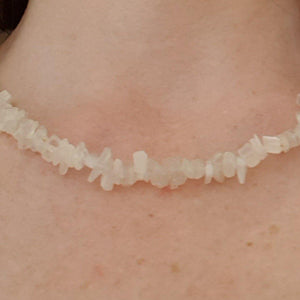 LIMITED EDITION: Rainbow Moonstone chip necklace - 18"/45cm - Callibeau Jewellery