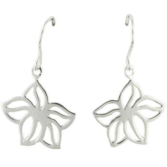 Silver quirky flower drop earrings - Callibeau Jewellery