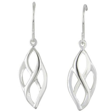Silver designer interlocking leaf drop earrings - Callibeau Jewellery