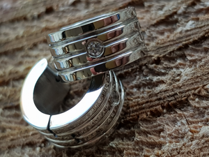 Inspirit Stainless steel hinged huggie earrings - 13mm diameter - 7mm wide - Callibeau Jewellery