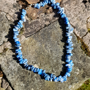 LIMITED EDITION: Chunky Lapis Lazuli chip necklace - 18"/45cm - Callibeau Jewellery