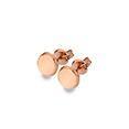 9ct rose gold, polished circle 5mm stud earrings - Callibeau Jewellery