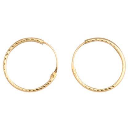 9ct yellow gold, 12mm sleeper, diamond cut earrings - Callibeau Jewellery