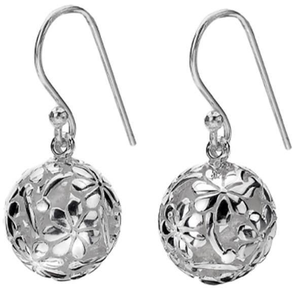 Silver filigree ball dropper earrings - Callibeau Jewellery