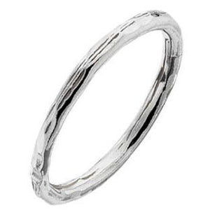 Silver, hammered round wire ring, available in various sizes - Callibeau Jewellery