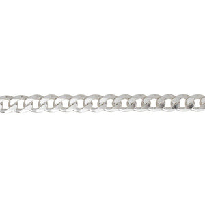 Silver, metric curb chain, 18"/45cm, gauge 7.65mm, 43.26g - Callibeau Jewellery