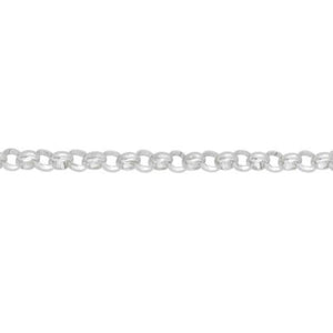 Silver, round belcher chain, 18"/45cm, gauge 3.44mm, 8.2g - Callibeau Jewellery