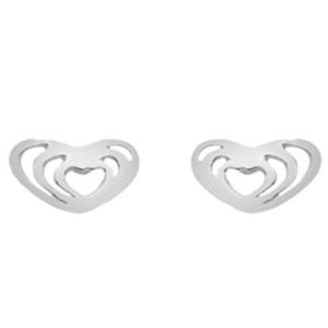 Silver triple heart stud earrings - Callibeau Jewellery